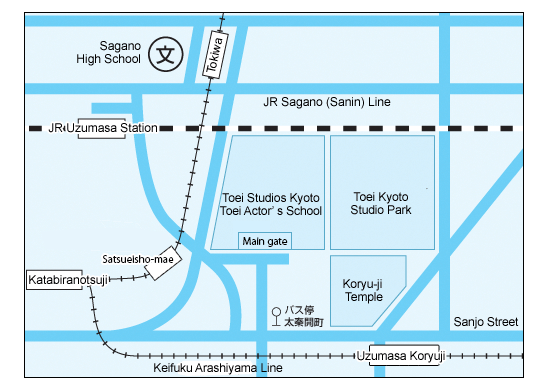 Map of Toei Studios Kyoto